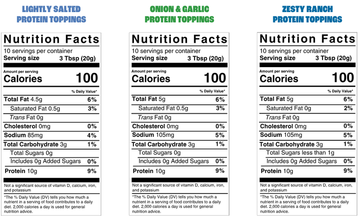 Nutrition information for The Savory Protein Variety Box