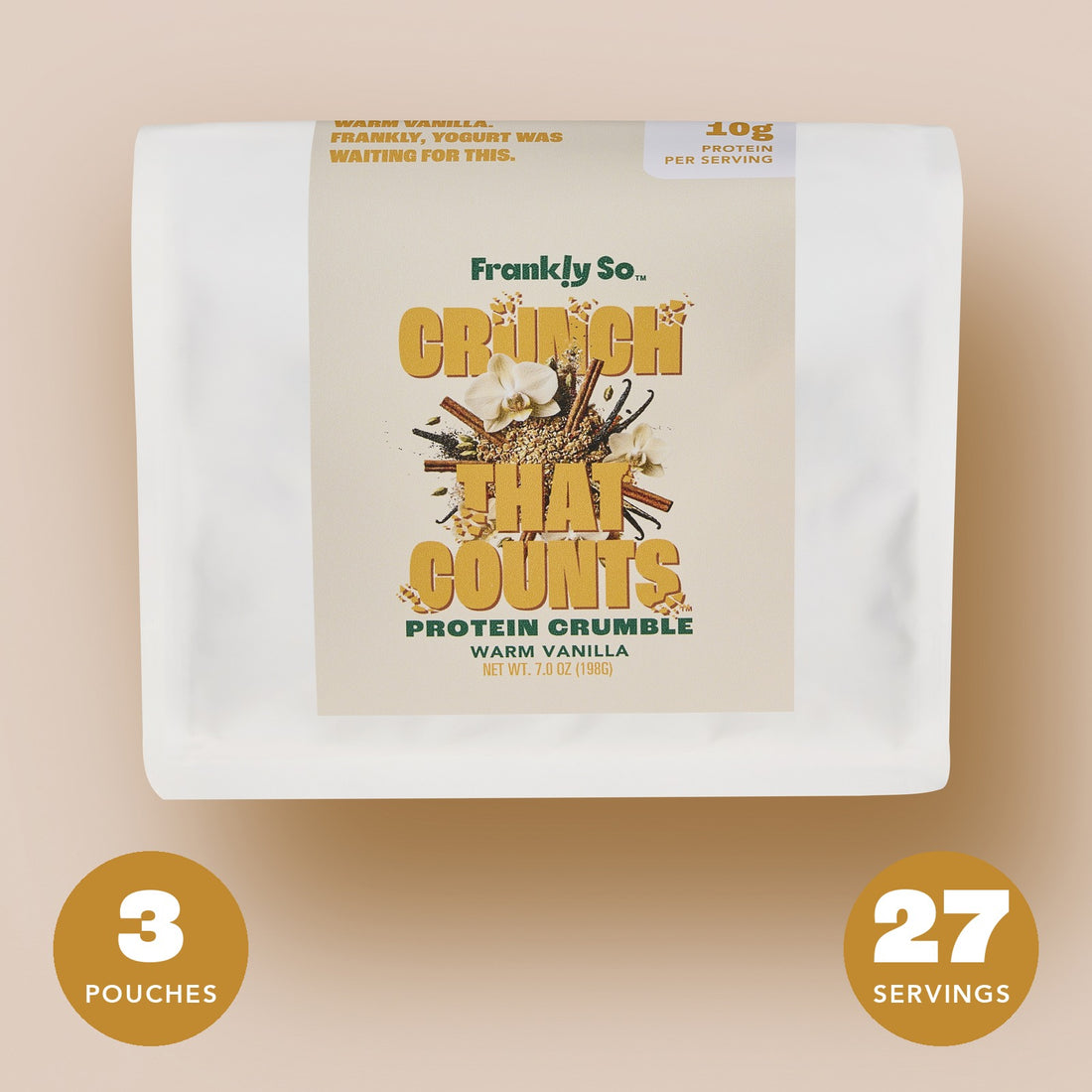 Warm Vanilla Protein Crumble pouch — 3 pouches, 27 servings