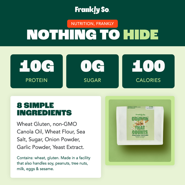 Onion & Garlic — 10g protein, 0g sugar, 100 calories, 8 simple ingredients
