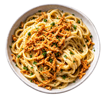 Food with protein flakes